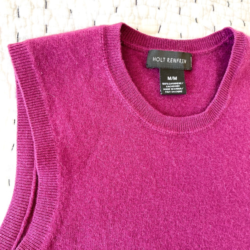 Holt Renfrew ๐ฏ Cashmere Tank & Open Shawl Collar Cardigan Set - Picture 6 of 10